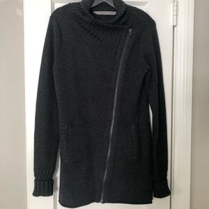 Cozy Grey Athleta sweater coat with side zip